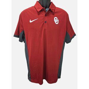 Nike Dri-Fit Oklahoma Sooners Crimson Polo Shirt Mens Medium NWT